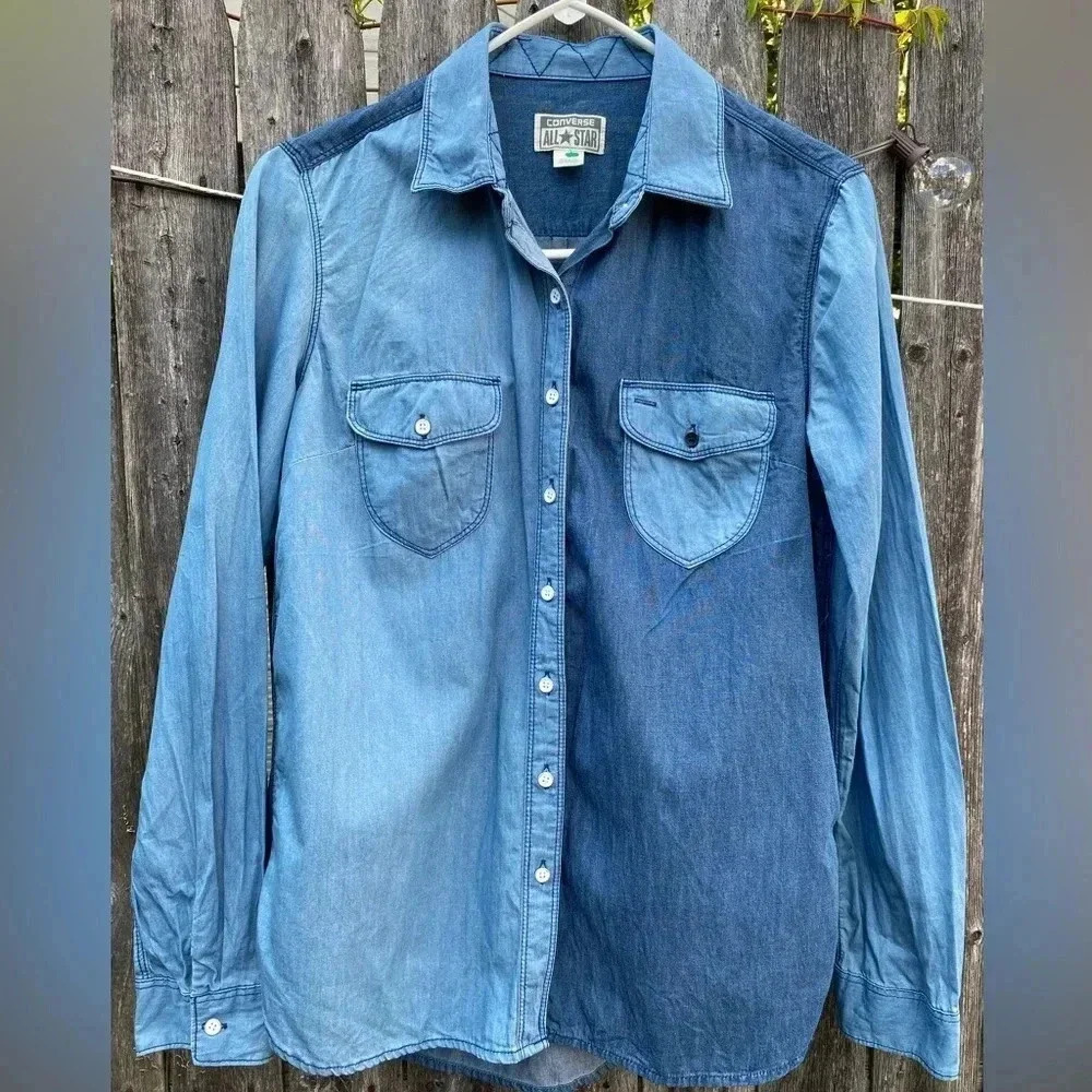 Converse  All Stars - 2 Tones Denim Shirt- Size M - Blue - Excellent Condition